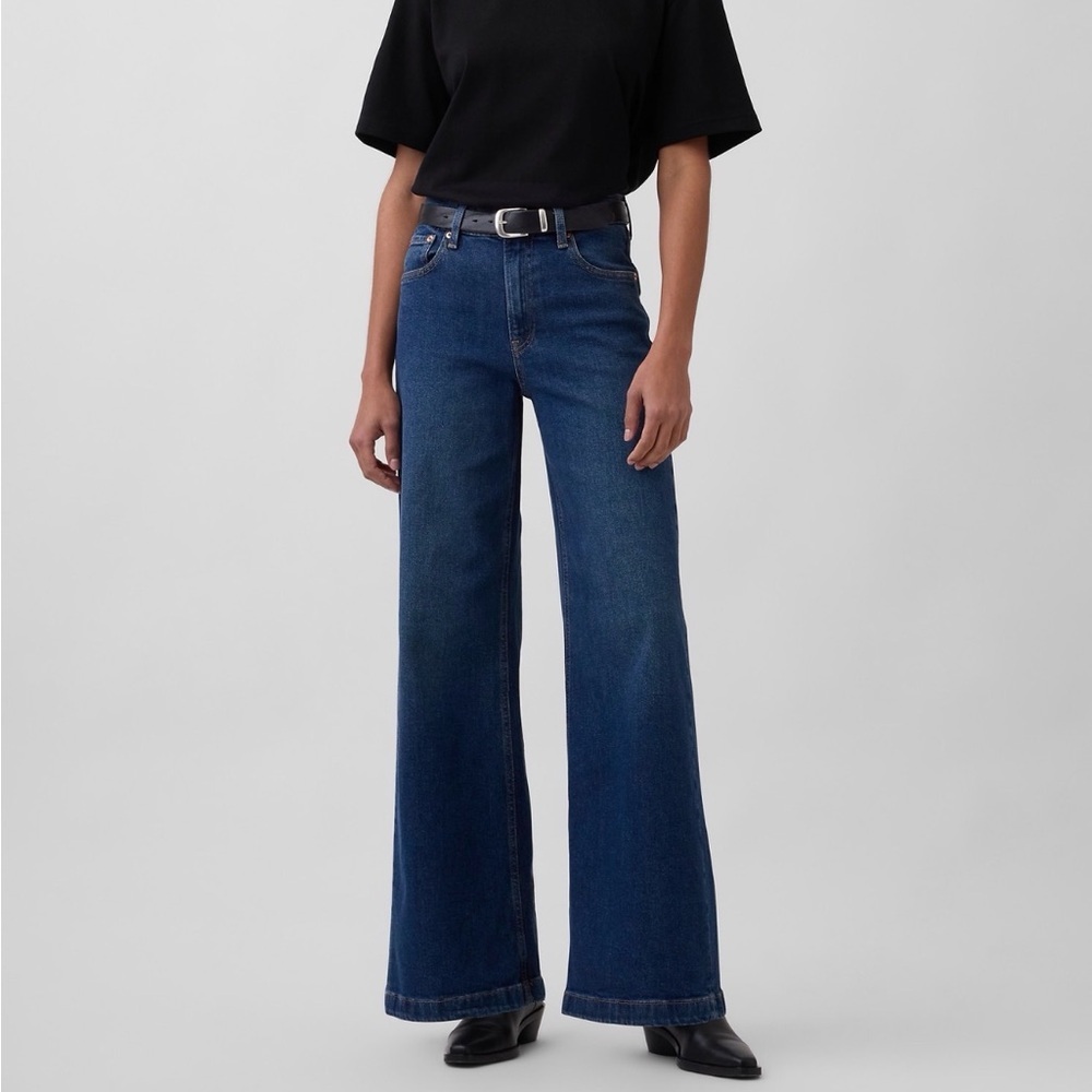 GAP Women's Dark Blue Wide Leg Jeans
